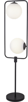 Modern American-made lighting with two glass globes